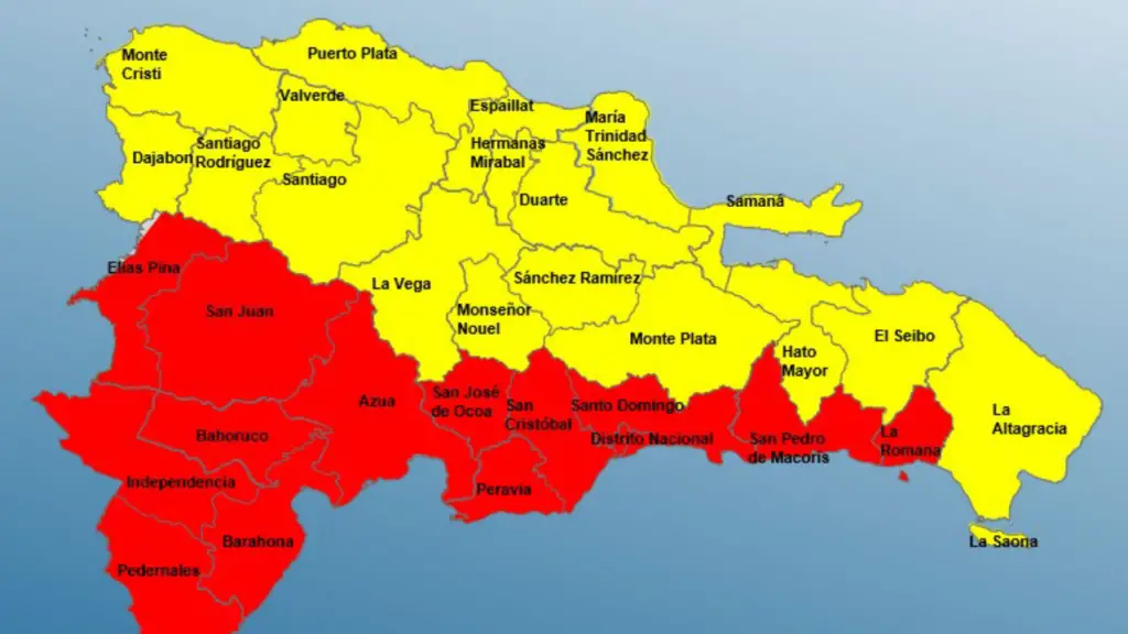 COE sube a 18 provincias en alerta amarilla
